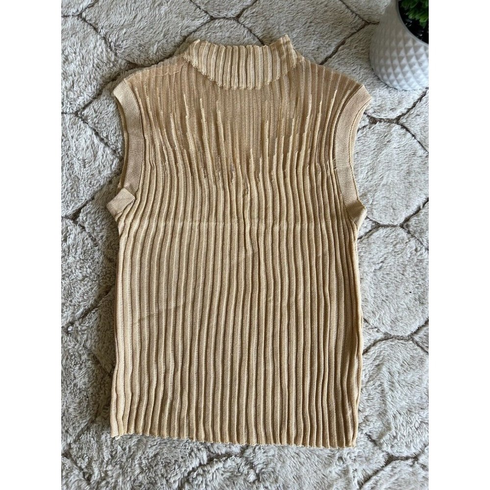 DAIMARAN Parma Women's Crop Top Mesh Beige High Neck Size M